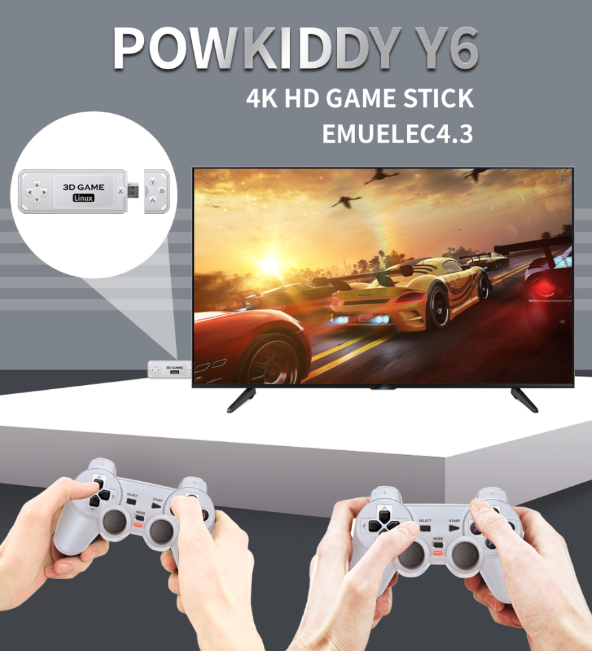 Игровая приставка для ТВ, консоль Powkiddy Y6 Game Stick 4K HD 12000 игр  купить по низким ценам в интернет-магазине Uzum (705634)