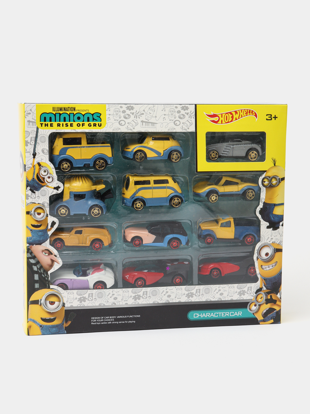 Набор металлических игрушечных машинок Hot Wheels Minions, 12 шт купить по  низким ценам в интернет-магазине Uzum (668706)