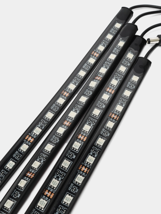 Oyoq bo'shlig'i yoritgichi, avtomobildagi LED RGB, ovoz boshqaruvchisi, 48 LED