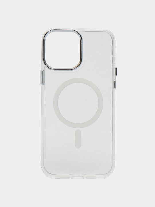 G`ilof MagSafe iPhone 13, 14 Pro, ProMax, silikon, shaffof, sarg'ishga qarshi - 