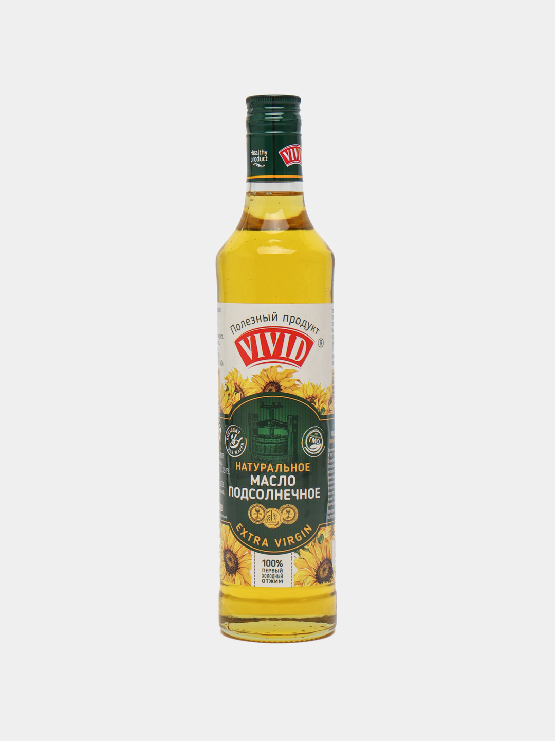 Масло натуральное подсолнечное Extra Virgin VIVID, холодный отжим, 500 ...