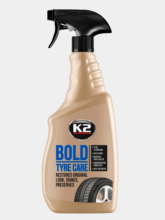 K2 Bold Чернитель шин с эффектом очистки, эффект до 4 моек, обработка до 100 шин, 700 мл