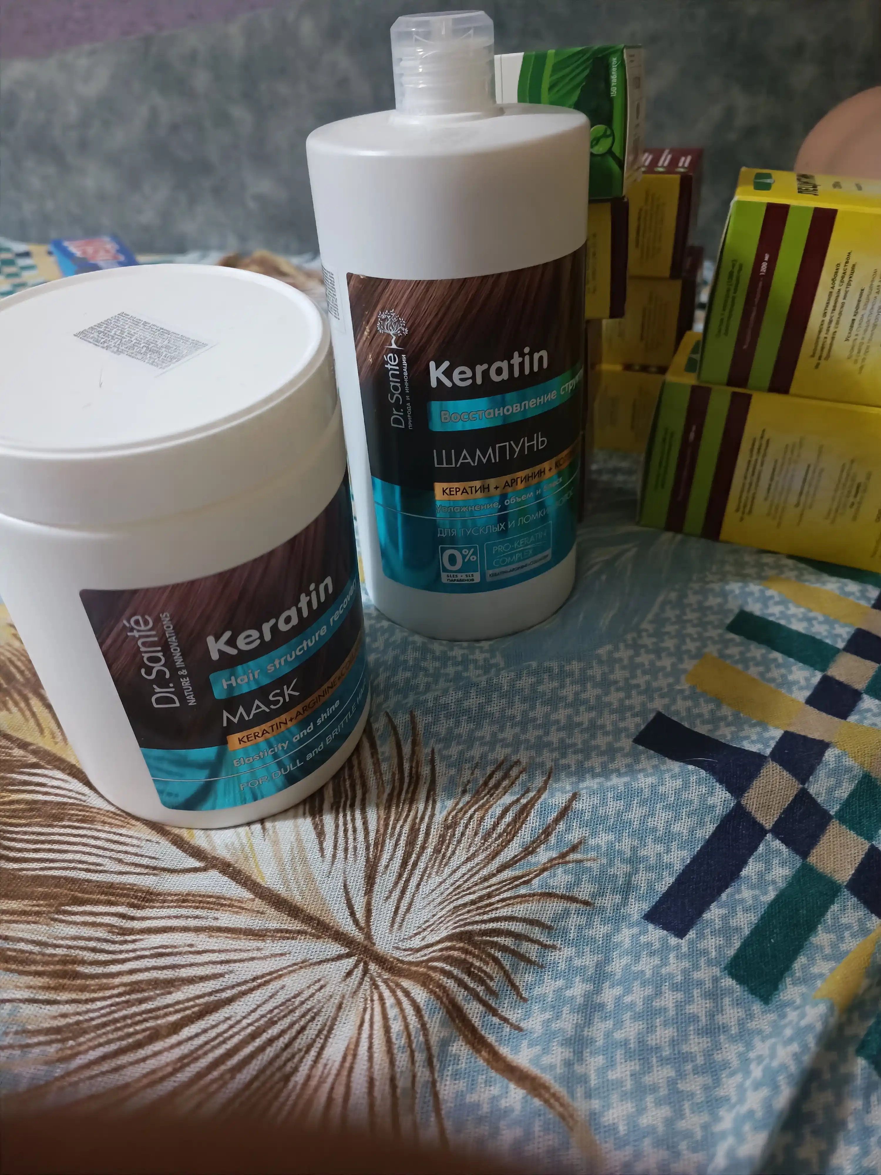 Шампунь, Keratin для тусклых и ломких волос, Dr.Sante, 1000 мл