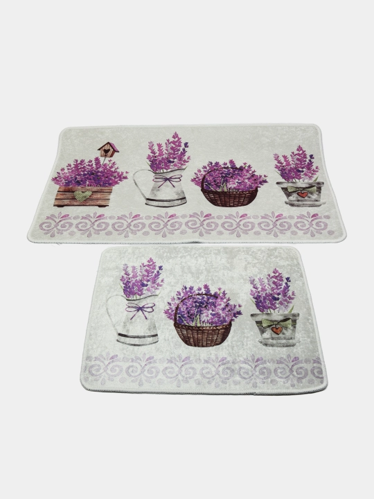 Комплект ковриков в ванную комнату, 60 * 100, 50 * 60 см