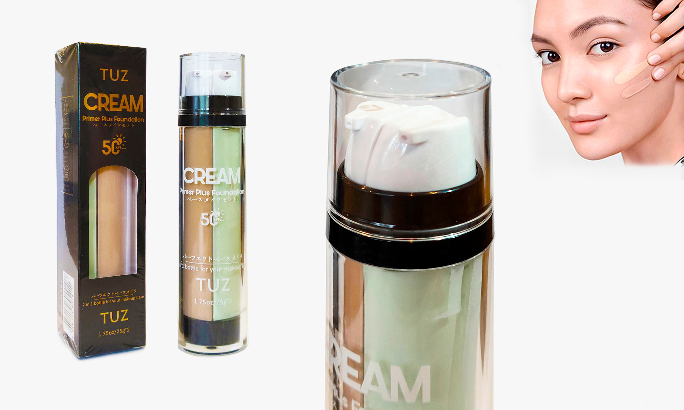 Тональный крем с SPF50 и база для макияжа - Primer Plus Foundation ...