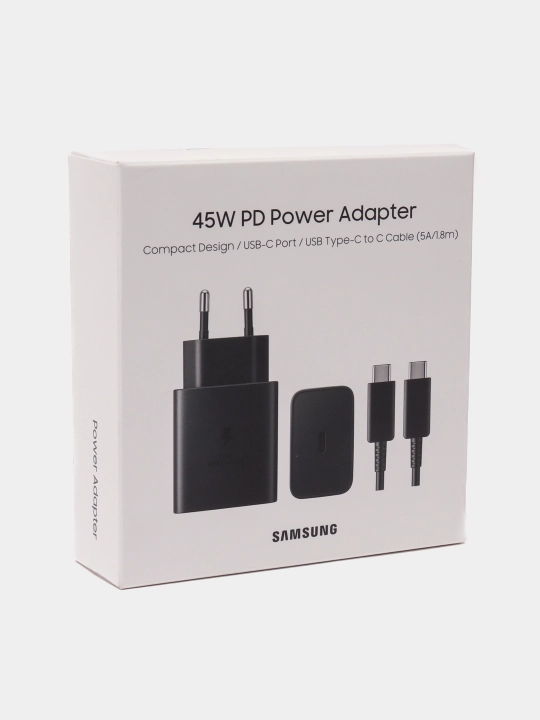 Блок питания Samsung 45w, с кабелем, type-c - 