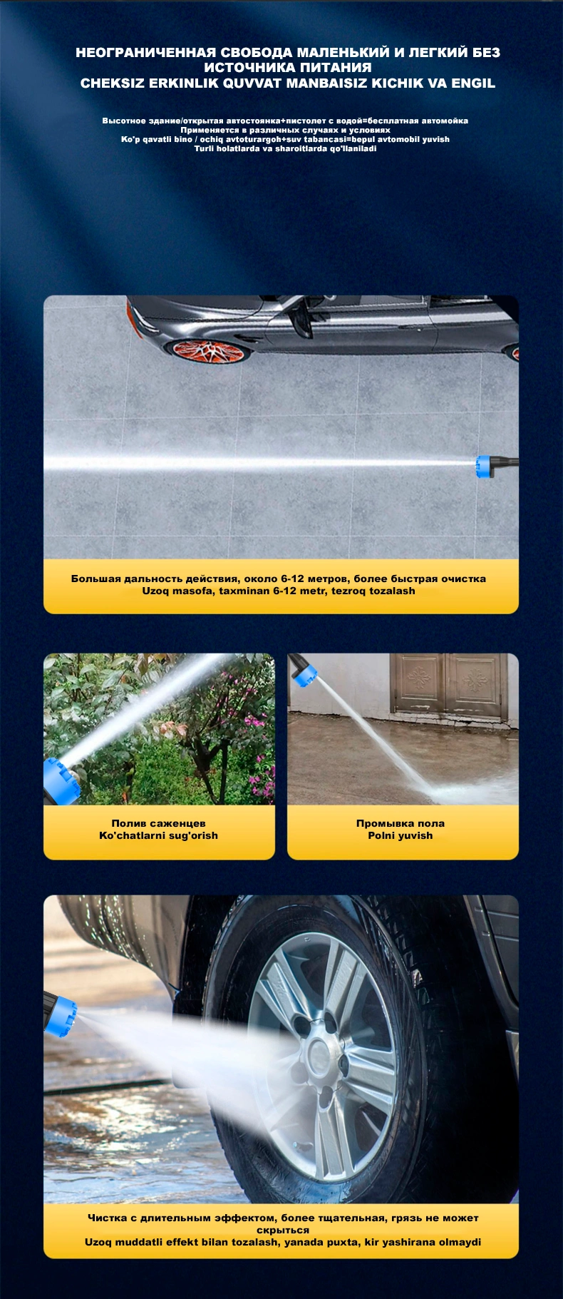 Мини-автомойка высокого давления, беспроводная, многофункциональная ...