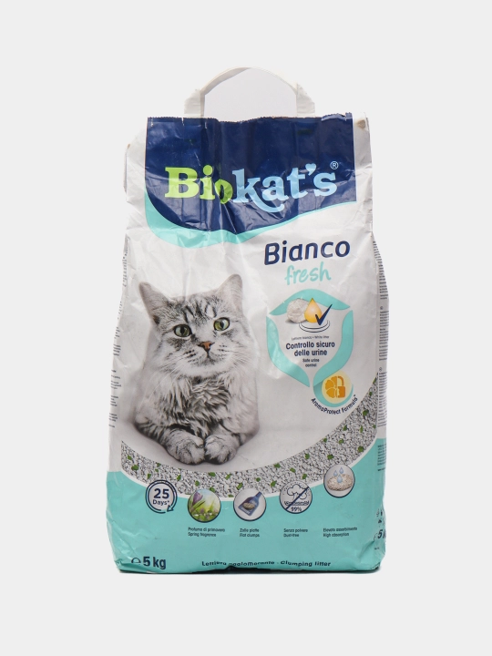 To'ldiruvchi mushuklar uchun Bio kat's Bianco Fresh, bentonitli, 10 kg - 