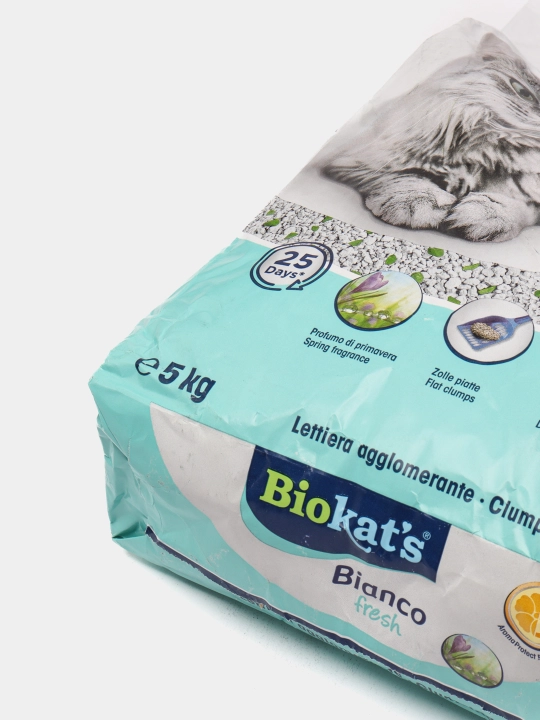 To'ldiruvchi mushuklar uchun Bio kat's Bianco Fresh, bentonitli, 10 kg