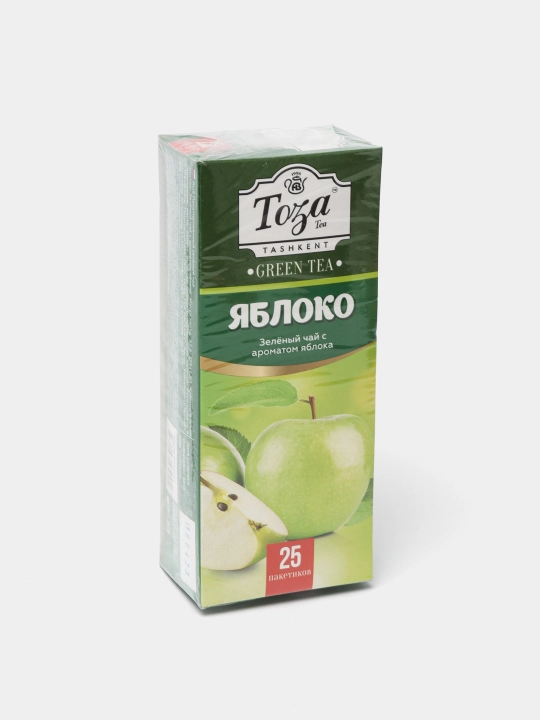 Зелёный чай со вкусом яблоко, пакетированный, 25 шт
