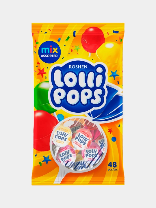 Карамель Roshen LolliPops, с йогуртовыми вкусами, 920 г