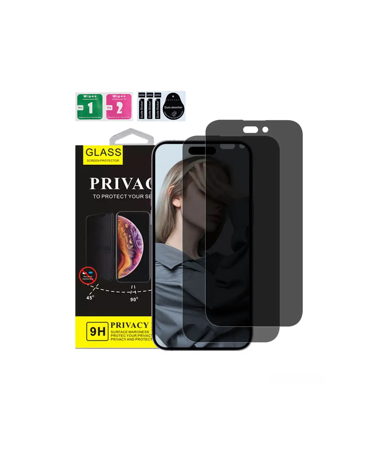 Защитная пленка, Тонировка, 2в1 для мобильного экрана iPhone 13Pro/ProMax и  14Pro/ProMax купить по низким ценам в интернет-магазине Uzum (657378)