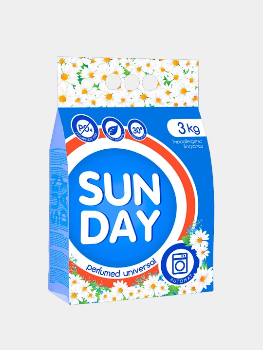 Kir yuvish kukuni Sunday Perfumed Universal, avtomat, 3 kg