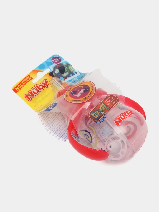 Поильник с ручками и с трубочкой Nuby Flip-It, 360 Straw, 270 мл