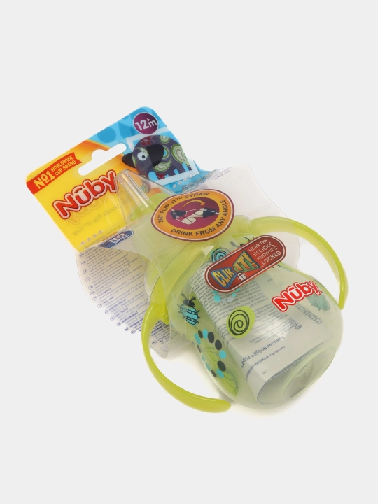 Поильник с ручками и с трубочкой Nuby Flip-It, 360 Straw, 270 мл