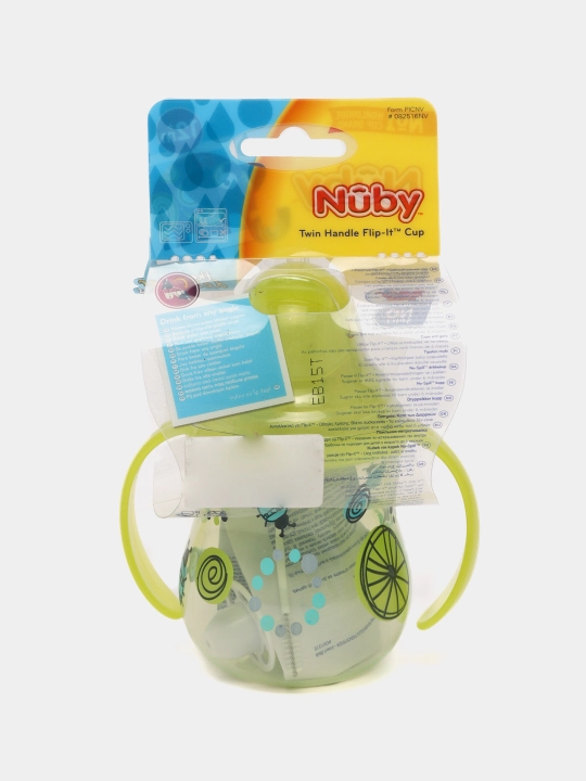 Поильник с ручками и с трубочкой Nuby Flip-It, 360 Straw, 270 мл