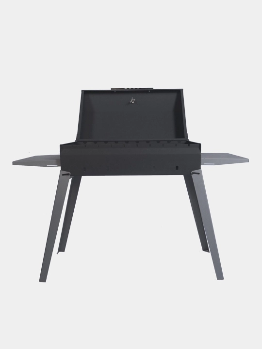 Mangal-gril Grills Picnic 2 ta stol, qopqoq, termometr bilan - 