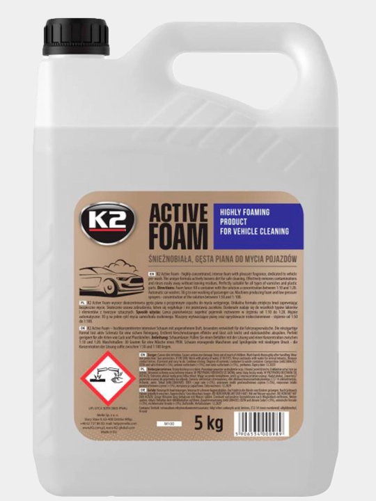 Portal va kontaktsiz yuvish uchun avtomobil shampuni K2 Active Foam, 5 kg