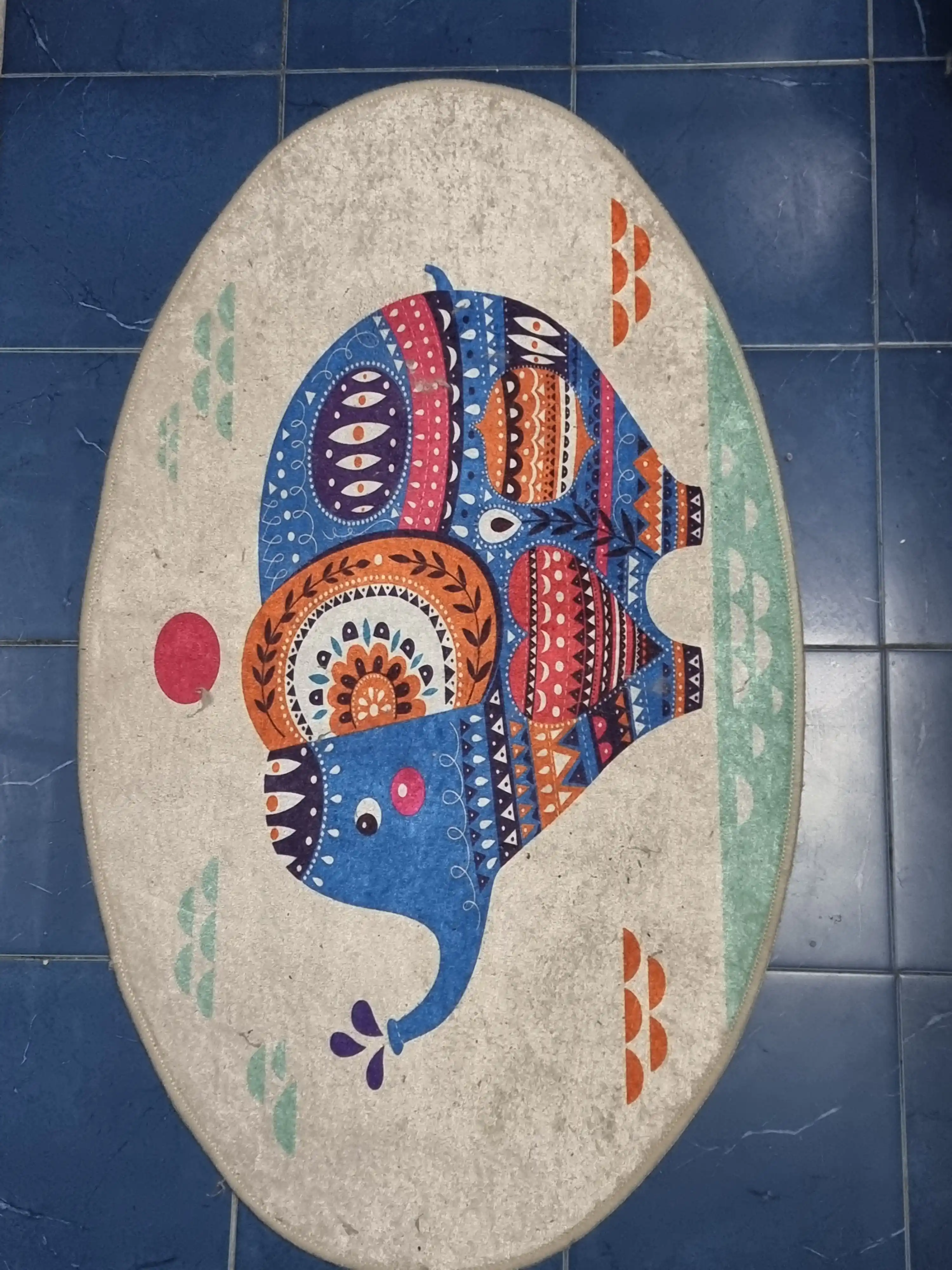 Коврик для ванной и туалета Слоники, ковер в комплекте 2 шт., 60x100 см, 50x60 см, Турция