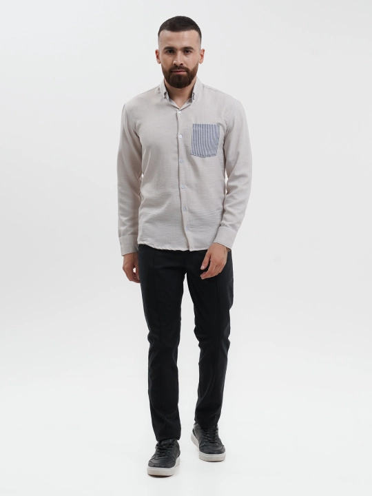 Erkaklar chino poluklassik shimi, kuz-bahor va iliq qish uchun elastanli twill shim