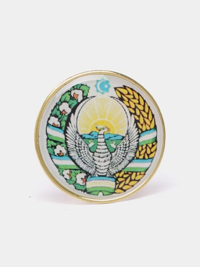 Значок, герб Узбекистана