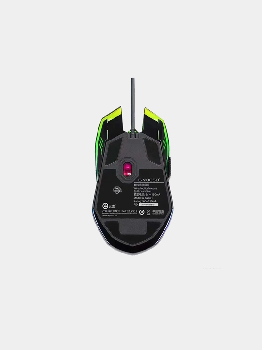 Simli O'yin Sichqonchasi E-YOOSO X-5, RGB yoritgichli, Geymer (Gaming) va Ofis uchun