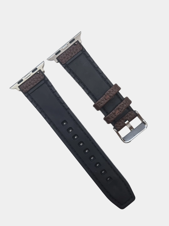 Charm tasma I Watch 3/4/5/6/7/8/SE/Ultra uchun, silikon qoplamali, 42/44/45/49 mm
