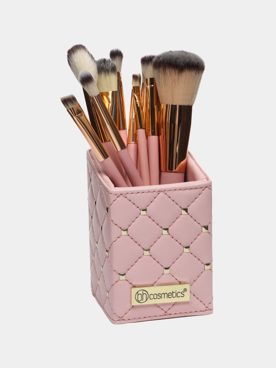 Kosmetik cho'tkalar to'plami idishda, 12 dona