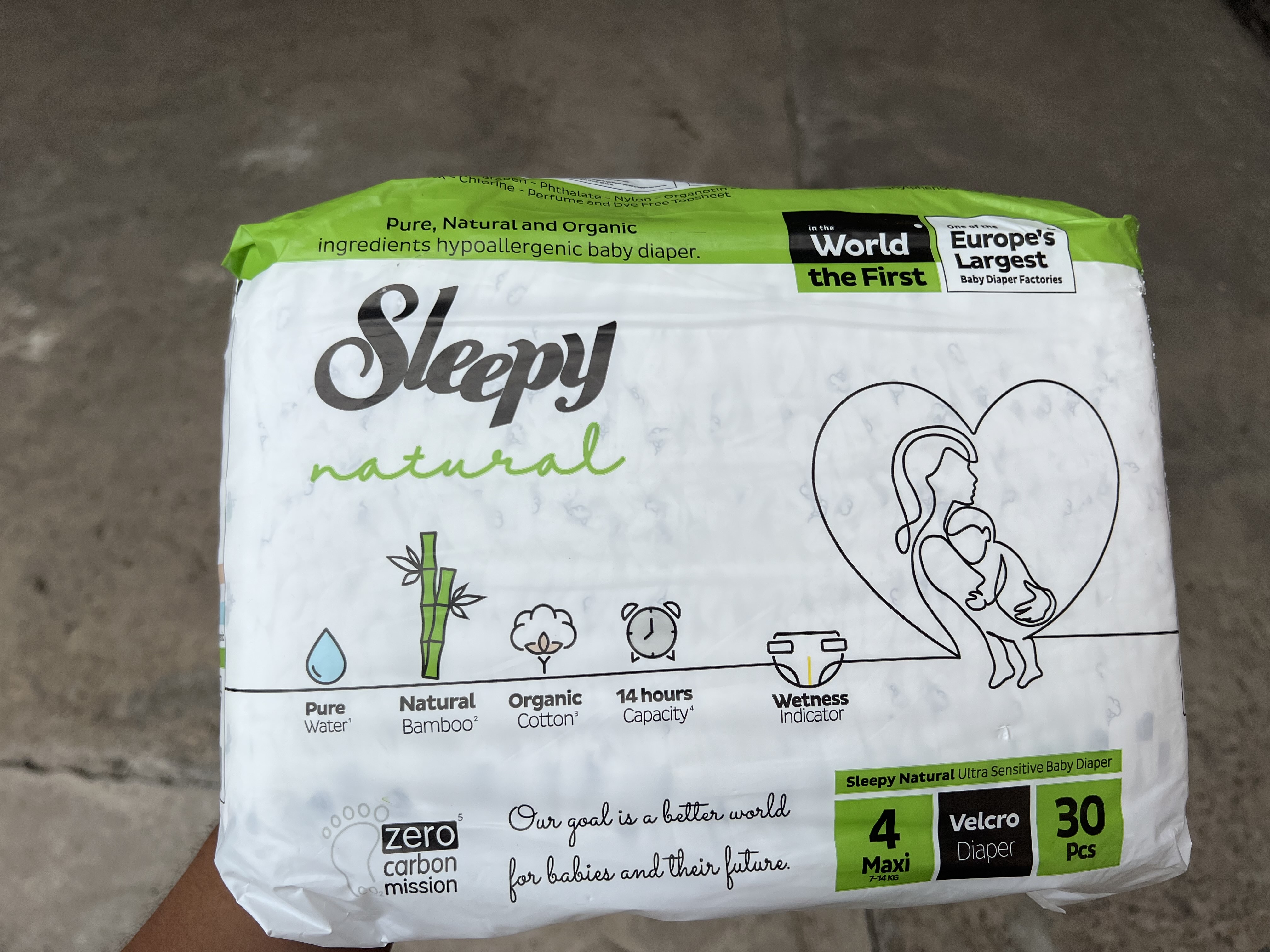 Sleepy Natural Детские подгузники Maxi №4, 7-14 кг, 30 штук