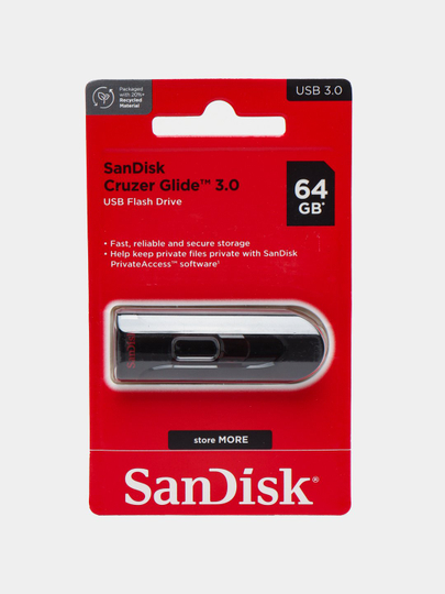 Флешка SanDisk Cruzer Glide 3.0 USB Flash Drive: 16ГБ, 32ГБ, 64ГБ, 128ГБ
