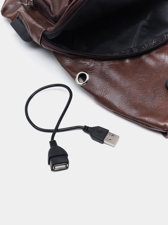 Erkaklar uchun banan sumkasi USB chiqishi bilan
