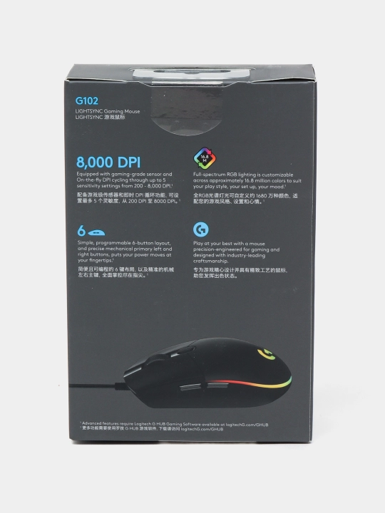 Игровая мышь Logitech G102 Lightsync Black проводная