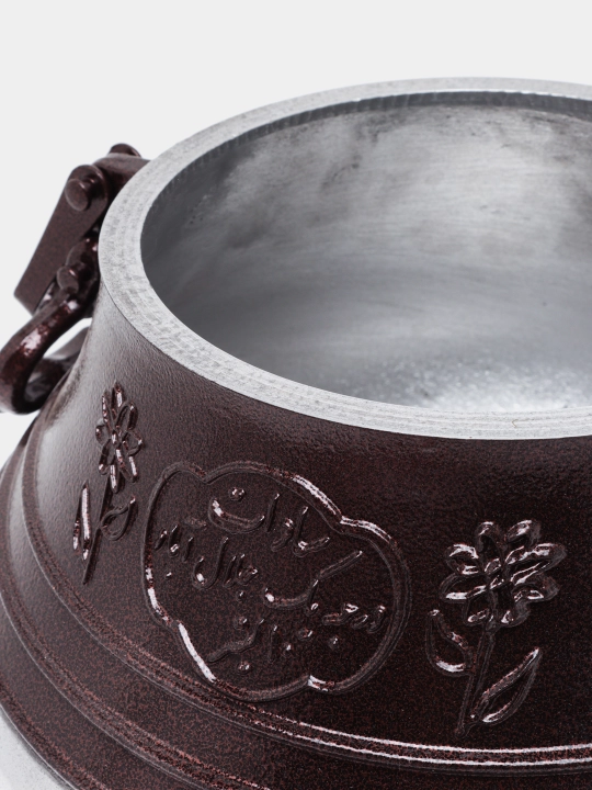 Афганский казан - скороварка, алюминиевый с крышкой, с ручками, двухцветный