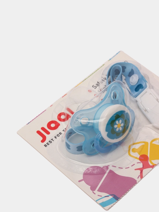 Chaqaloqlar uchun silikonli bolalar so'rg'ichi, zanjirli