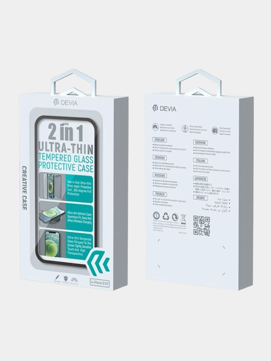 WINBO, Devia 2 in 1 Ultra thin G'ilof Iphone 12 Pro Max Uchun Ikki tomonlama, 360 gradusli