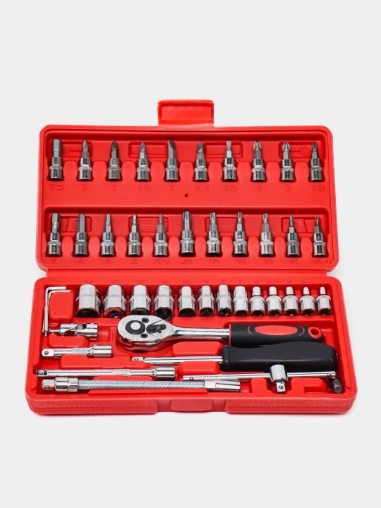 Torets golovkalar bitlar to'plami Hongtuo Tools, treshotkasi bilan, 46 buyum