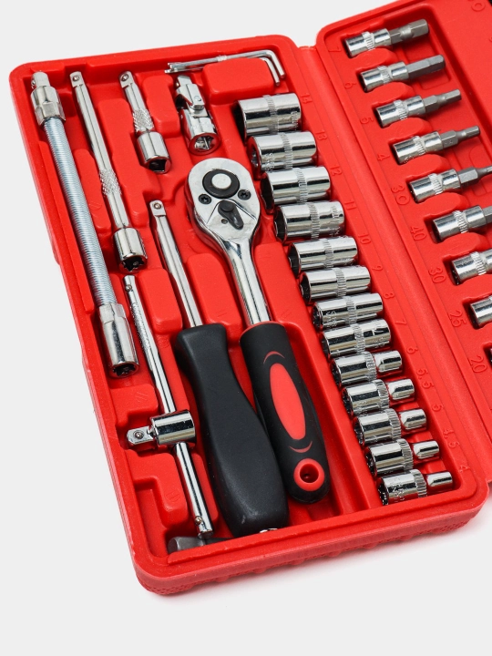 Torets golovkalar bitlar to'plami Hongtuo Tools, treshotkasi bilan, 46 buyum