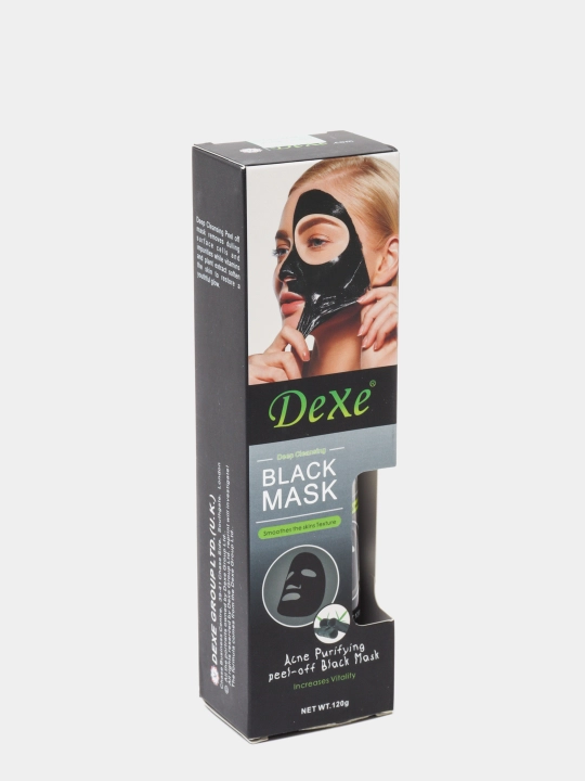Очищающая черная маска для лица Dexe, маска от черных точек и акне, черная маска, 120 г