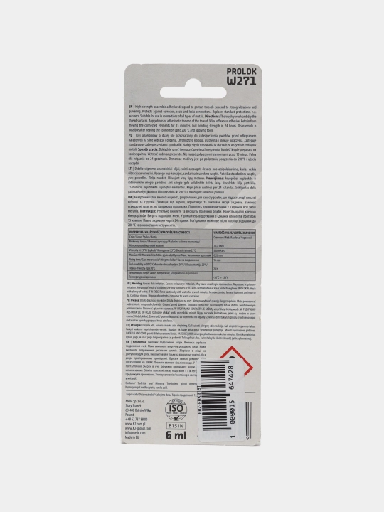 Rezba ushlagich, yuqori haroratli, qizil K2 Prolok, 6 ml