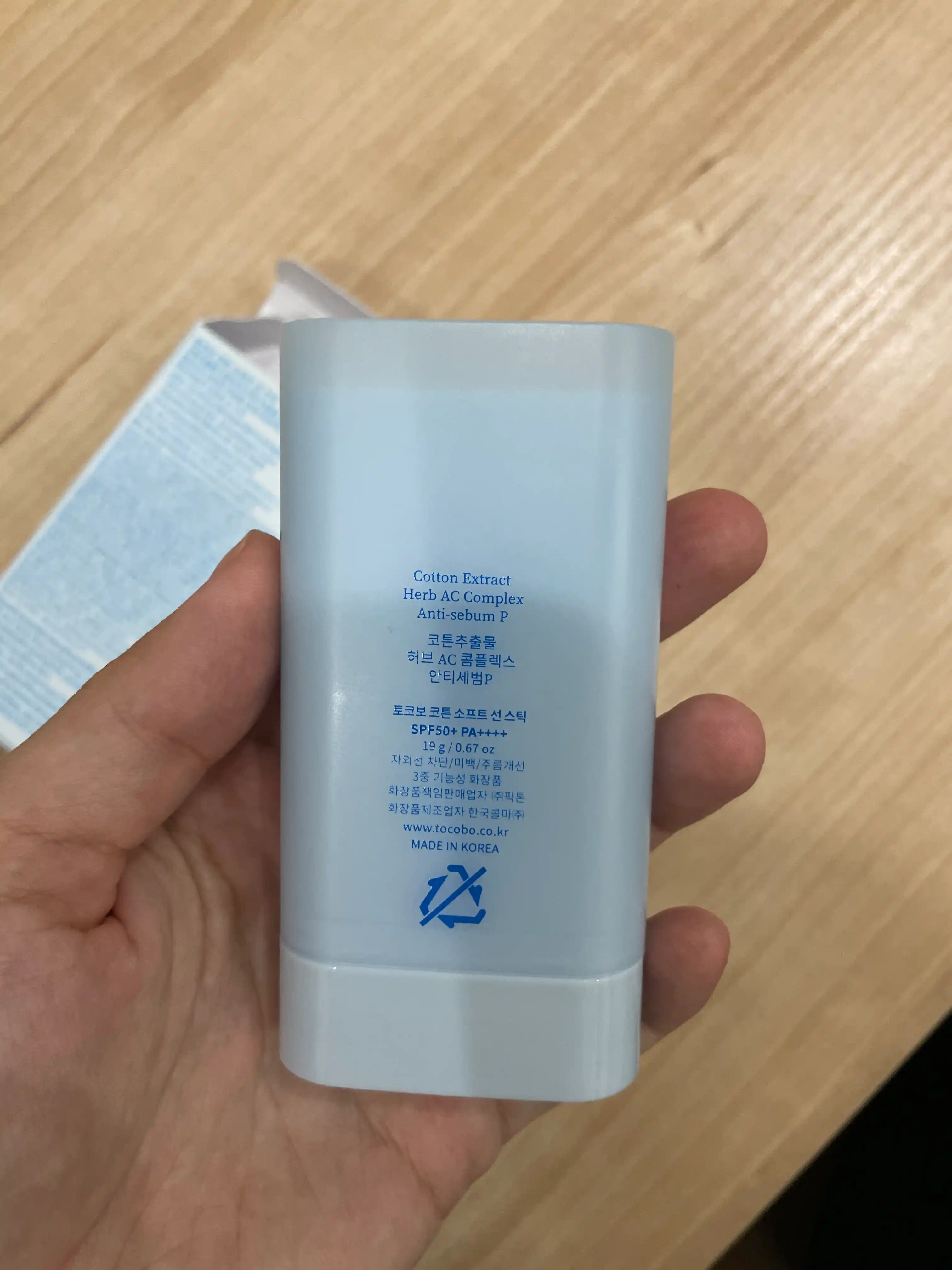 Солнцезащитный стик для лица Tocobo Cotton Soft Sun Stick SPF 50 + PA++++ /, 19 г