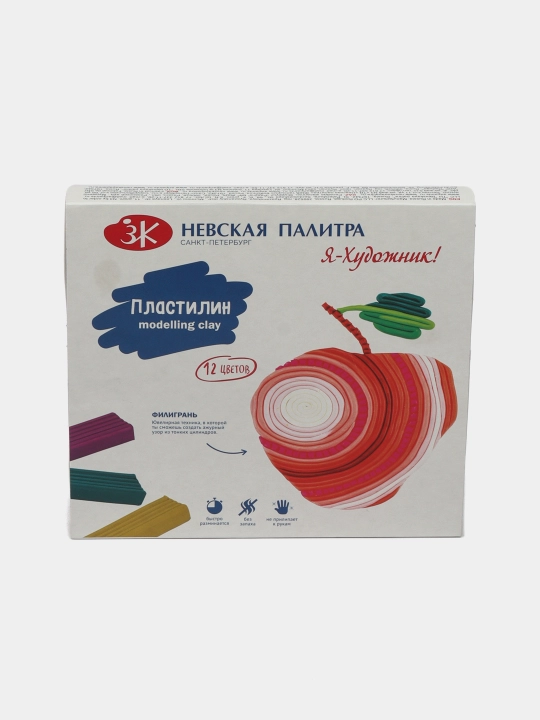 Набор детского классического пластилина со стеком на 12 цветов, "Я - Художник!", 240 г