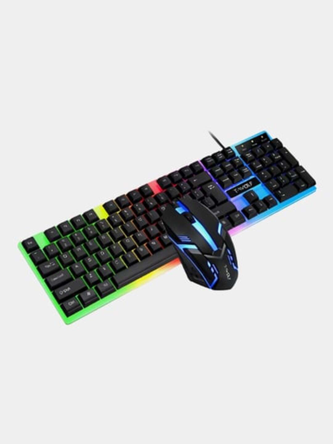 Simli o'yinlar to'plami: klaviatura va sichqoncha, RGB yoritgichini ...