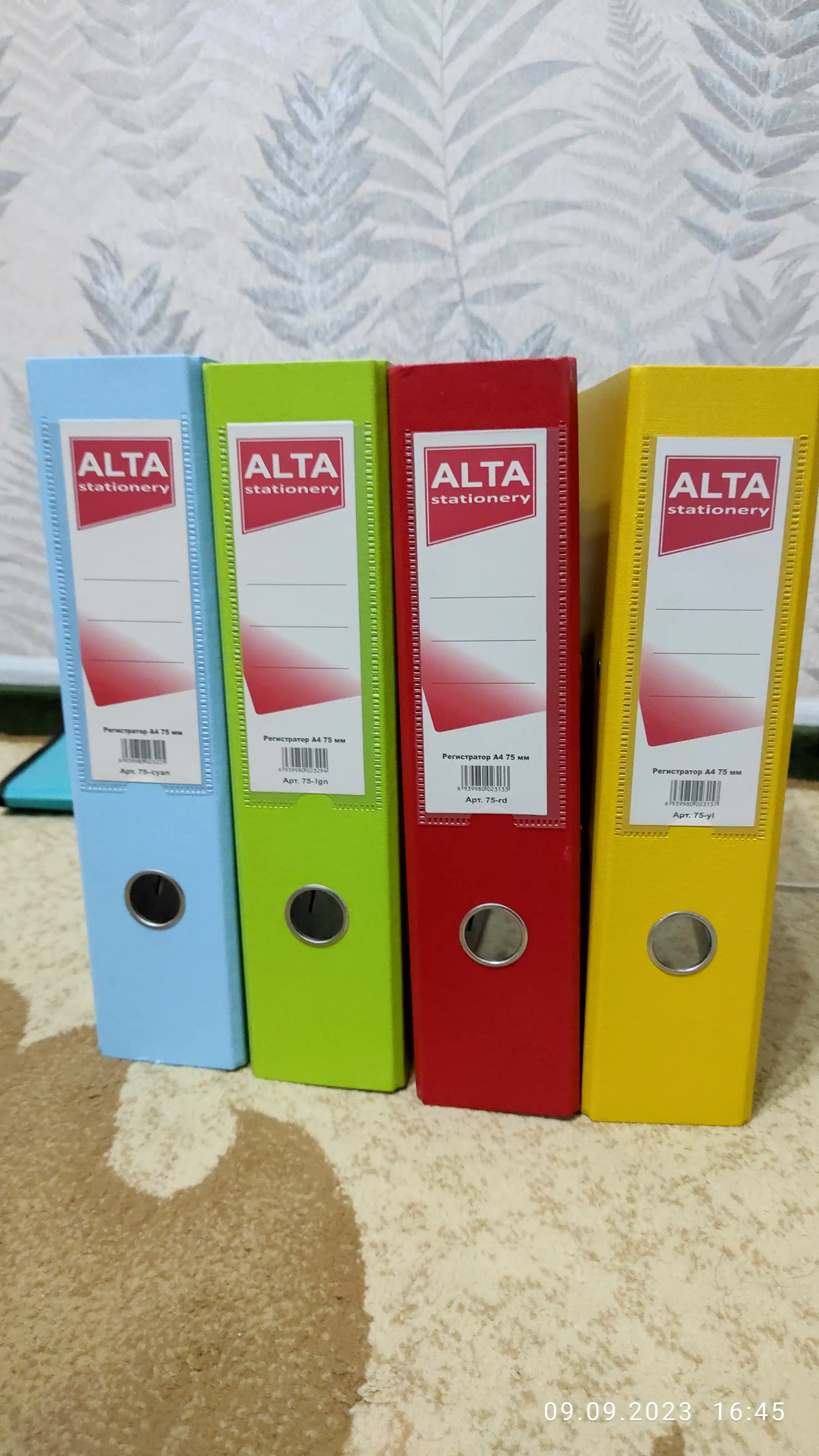 Papka-registrator Alta, osmon ko'k, А4, 75 mm
