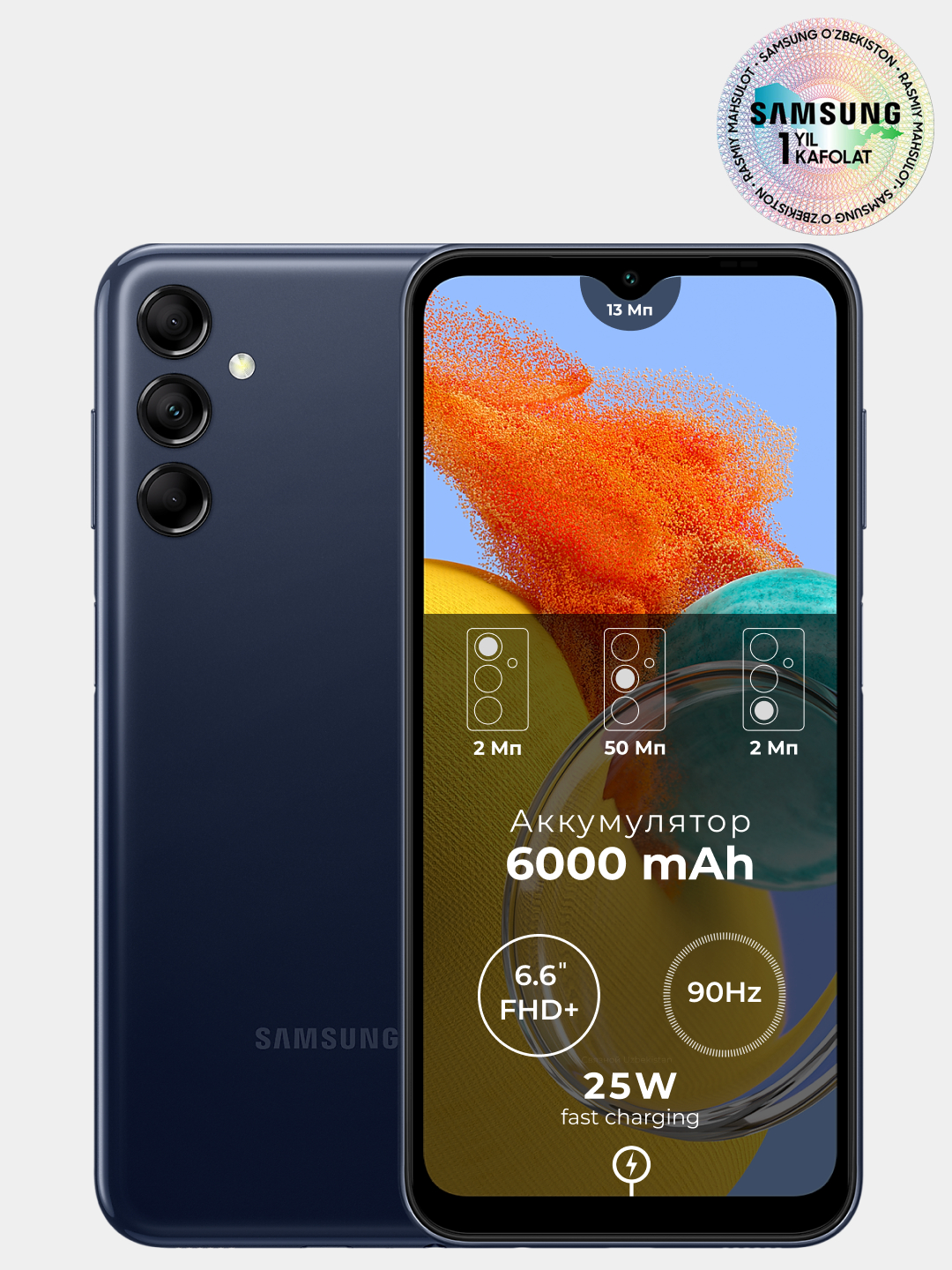 Smartfon Samsung Galaxy M14 5G 4+64GB, FullHD+ 90Hz displey va tez ...