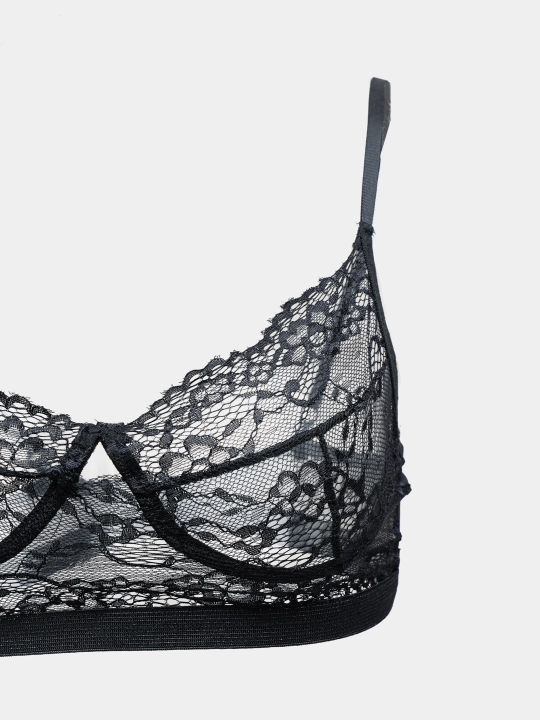 Ayollar ichki kiyim to'plami dantelli: byustgalter va baland belli string, S–XL, 4 xil rangda