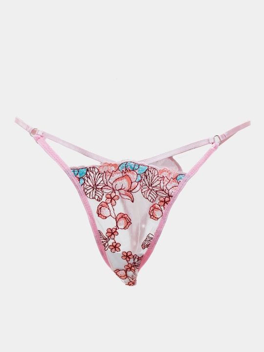 Ayollar ichki kiyim to'plami: gulli dantelli suyaksiz byustgalter va string, S–XL