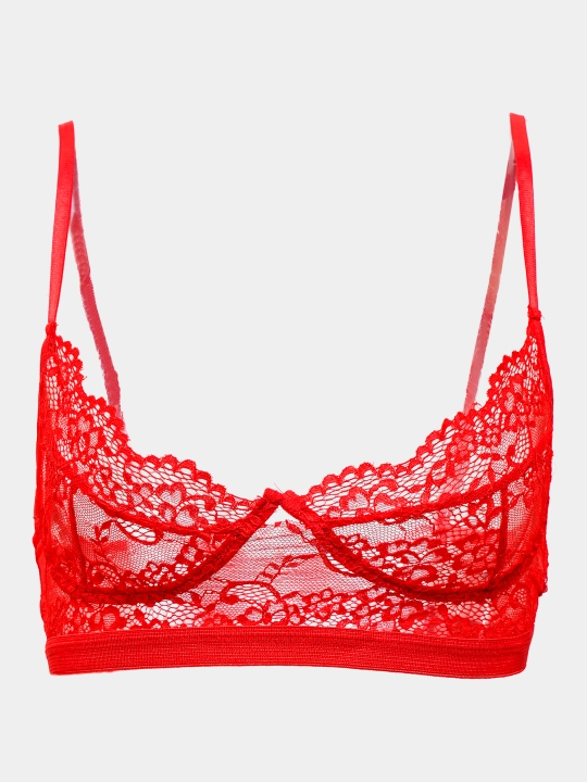 Ayollar ichki kiyim to'plami dantelli: byustgalter va baland belli string, S–XL, 4 xil rangda