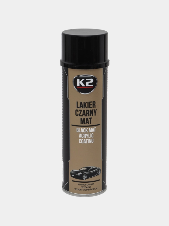 Краска для дисков K2 BLACK MATT ACRYLIC COATING, чёрная, матовая, 500 мл