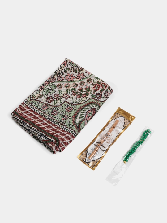 Ayollar sovg'a to'plami - Namoz kiyim, Tasbih, Jo'ynamoz (gilam), Misvok