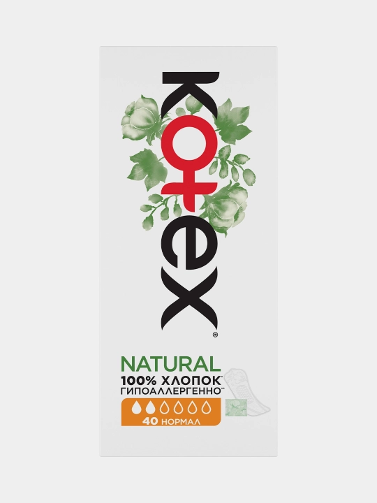 Ежедневные прокладки Kotex Natural Нормал, 40 шт